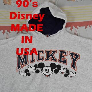 ディズニー(Disney)のミッキー 90’ｓ パーカ 13863c USA製 ディズニー公式 ビンテージ(パーカー)