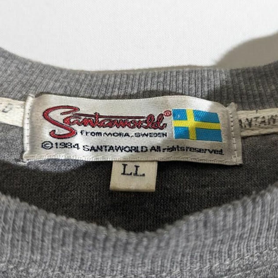 古着 スウェット ビンテージ サンタワールド プリント スウェーデン グレー メンズのトップス(スウェット)の商品写真