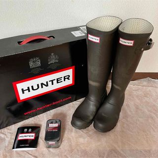 ハンター(HUNTER)のHunter レインブーツ UK3 ブラウン 艶出し剤付き(レインブーツ/長靴)