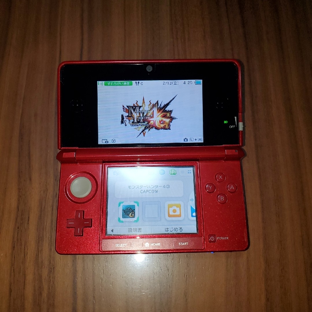 ニンテンドー3DS(ニンテンドー3DS)の(中古品)任天堂　3DS　レッド　フルセット エンタメ/ホビーのゲームソフト/ゲーム機本体(家庭用ゲーム機本体)の商品写真