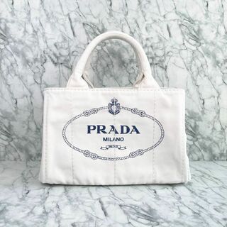 ディオール(Dior)の✨良品✨PRADA プラダ カナパ ハンドバッグ　デニム 白タグ Sサイズ(ハンドバッグ)
