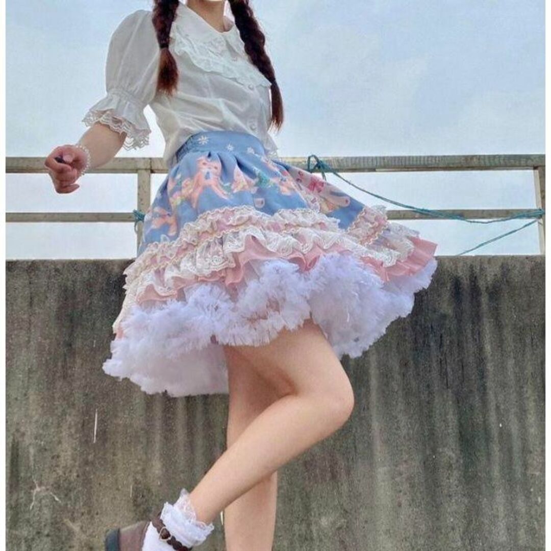 パニエ ふわふわ ふんわり ボリューム ホワイト コスプレ ロリータ　45cm レディースのスカート(ひざ丈スカート)の商品写真