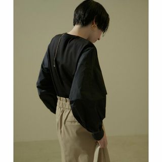 サロンアダムエロぺ(SALON adam et rope')の【ブラック（01）】【雑誌掲載】タフタボリュームスリーブロングTシャツ(カットソー(長袖/七分))