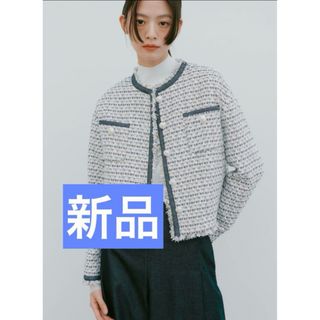 ルーニィ24年新品⭐️ファンシーツイードジャケットラメニットショートセットアップ