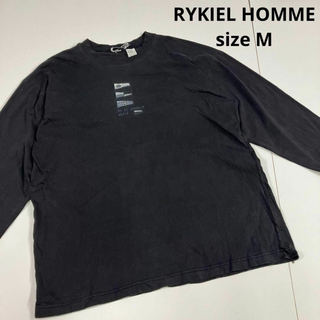 RYKIEL HOMME ロンT カットソー　刺繍　ポルトガル製　古着　フェード メンズのトップス(Tシャツ/カットソー(七分/長袖))の商品写真