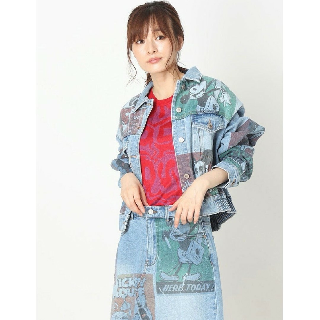 DESIGUAL(デシグアル)の新品　デシグアル　36 ミッキーマウス入り　デニムミニスカート セットアップあり レディースのスカート(ミニスカート)の商品写真