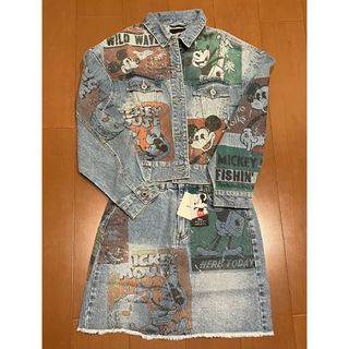 デシグアル(DESIGUAL)の新品　デシグアル　36 ミッキーマウス入り　デニムミニスカート セットアップあり(ミニスカート)