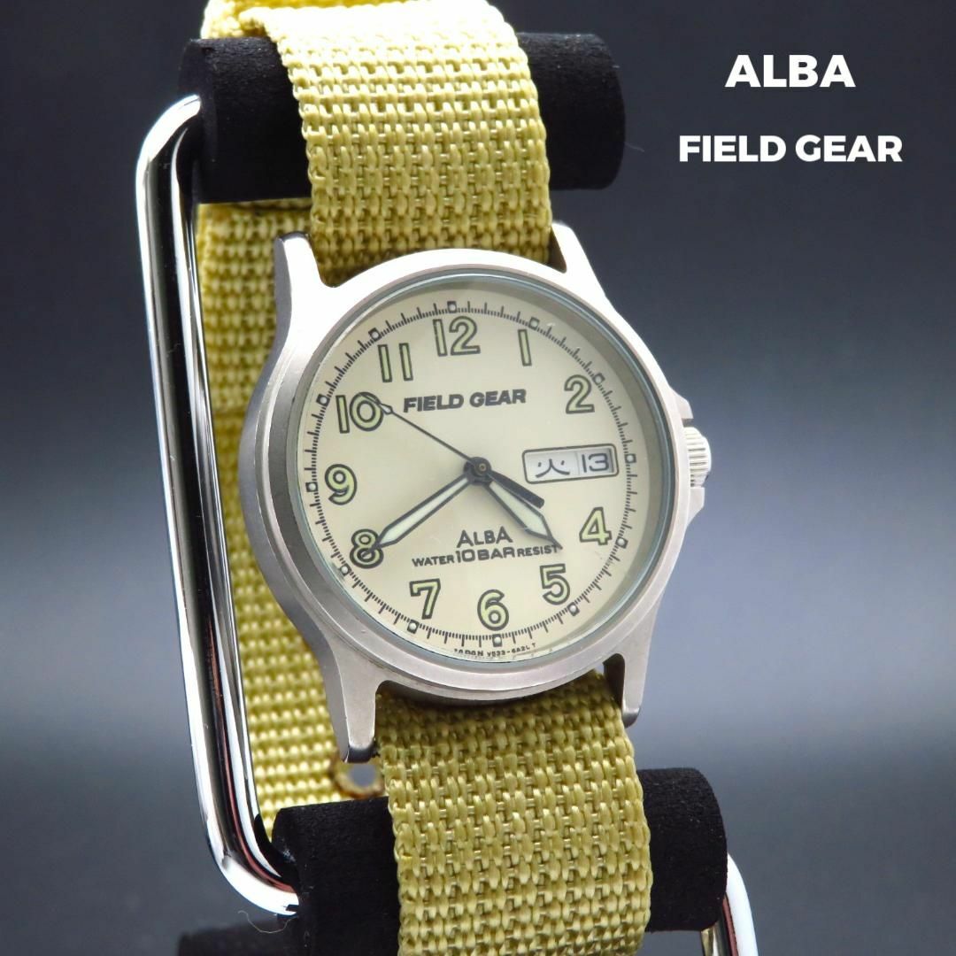 ALBA FIELD GEAR ミリタリーウォッチ デイデイト 蛍光針 メンズの時計(腕時計(アナログ))の商品写真