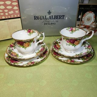 ロイヤルアルバート(ROYAL ALBERT)のロイヤルアルバート　オールドカントリーローズＣ＆Ｓ＆パンプレート　トリオペア(食器)