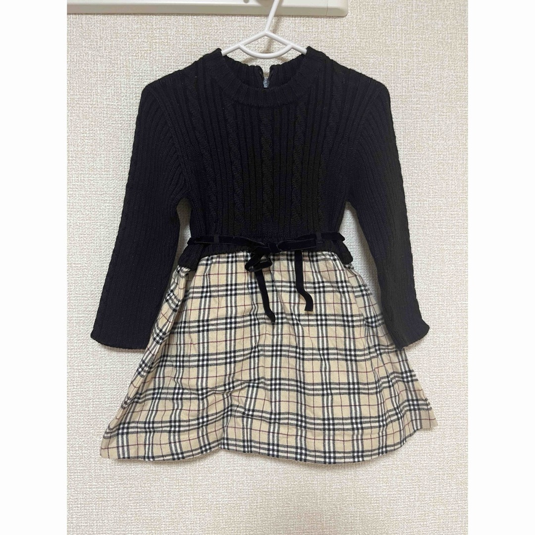 BURBERRY(バーバリー)のバーバリー　長袖ワンピース　90 キッズ/ベビー/マタニティのキッズ服女の子用(90cm~)(ワンピース)の商品写真