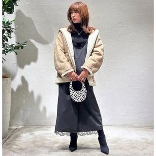 ESTNATION - 【極美品】エストネーション　リバーシブルフェイクムートンコート　ショートコート