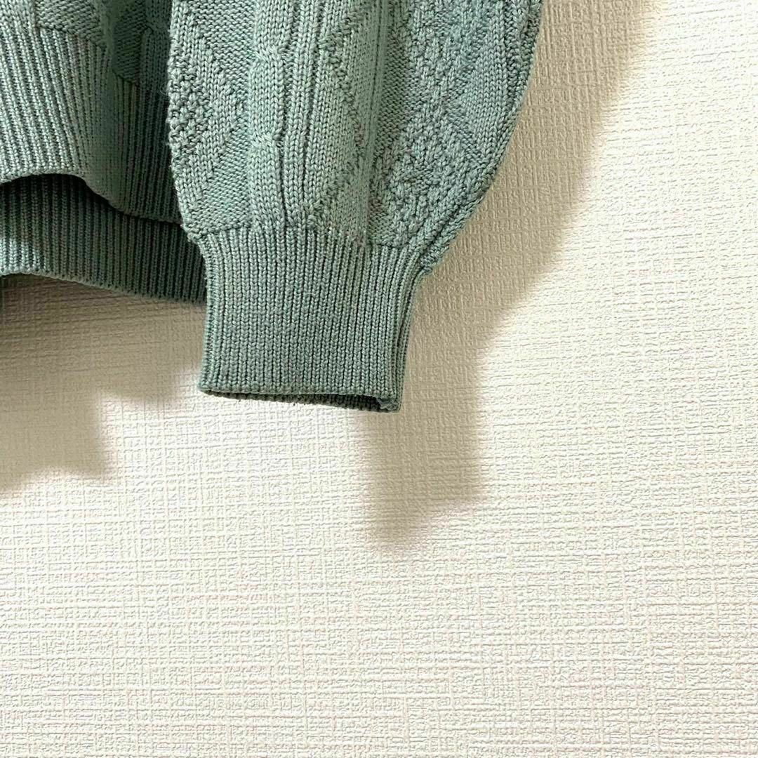 natuRAL vintage(ナチュラルヴィンテージ)のデザインニット セーター ケーブル編み 太アーム ウール L ヴィンテージ メンズのトップス(ニット/セーター)の商品写真