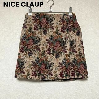 ナイスクラップ(NICE CLAUP)のy37 NICE CLAUP ナイスクラップ ミニスカート 台形 花柄(ミニスカート)