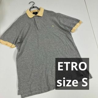 エトロ(ETRO)のETRO エトロ　ポロシャツ　グレー　S オールド　古着(ポロシャツ)