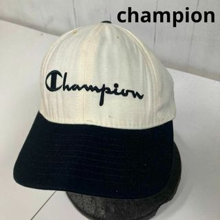 チャンピオン(Champion)の90s Champion スナップバック キャップ　古着　USA ツートン(キャップ)