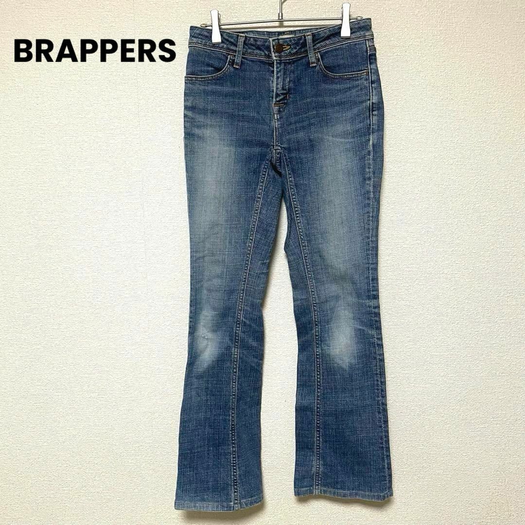 BRAPPERS(ブラッパーズ)のy58 BRAPPERS ブラッパーズ デニムパンツ ジーンズ 牛革ラベル レディースのパンツ(デニム/ジーンズ)の商品写真