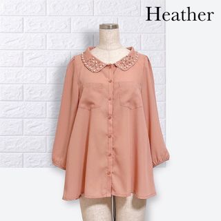 ヘザー(heather)のヘザー パール 襟 ブラウス　(シャツ/ブラウス(長袖/七分))