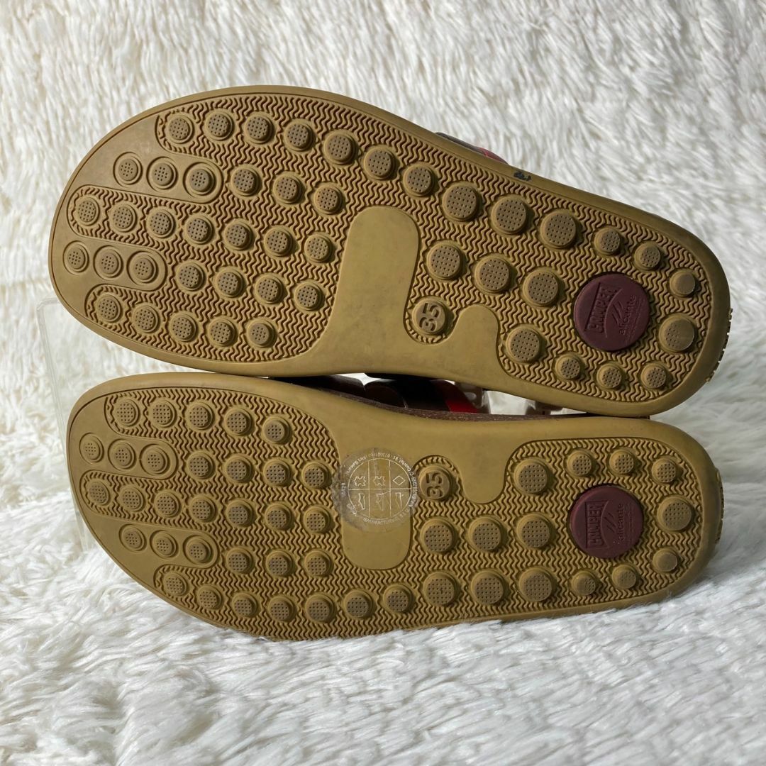 CAMPER(カンペール)の美品 CAMPER カンペール レザーサンダル バイカラーベルト 35 22.5 レディースの靴/シューズ(サンダル)の商品写真