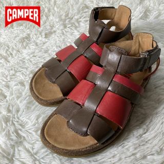 カンペール(CAMPER)の美品 CAMPER カンペール レザーサンダル バイカラーベルト 35 22.5(サンダル)