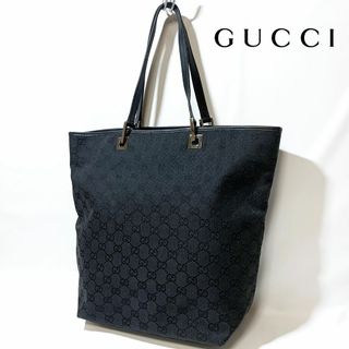 グッチ(Gucci)の【美品】GUCCI グッチ GGキャンバス トートバッグ 黒(トートバッグ)