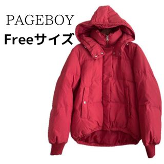 ページボーイ(PAGEBOY)の【かなり美品】 PAGEBOY ページボーイ エアコンダウンブルゾン レッド(ダウンジャケット)