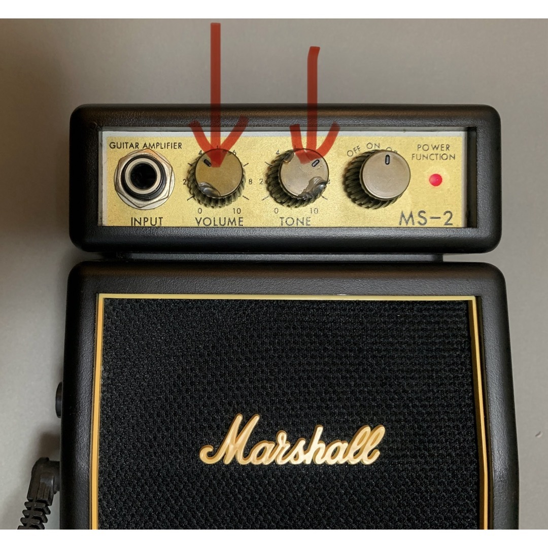 Marshall ミニアンプ MS-2? マーシャル マイクロ ギターアンプ 楽器のギター(ギターアンプ)の商品写真