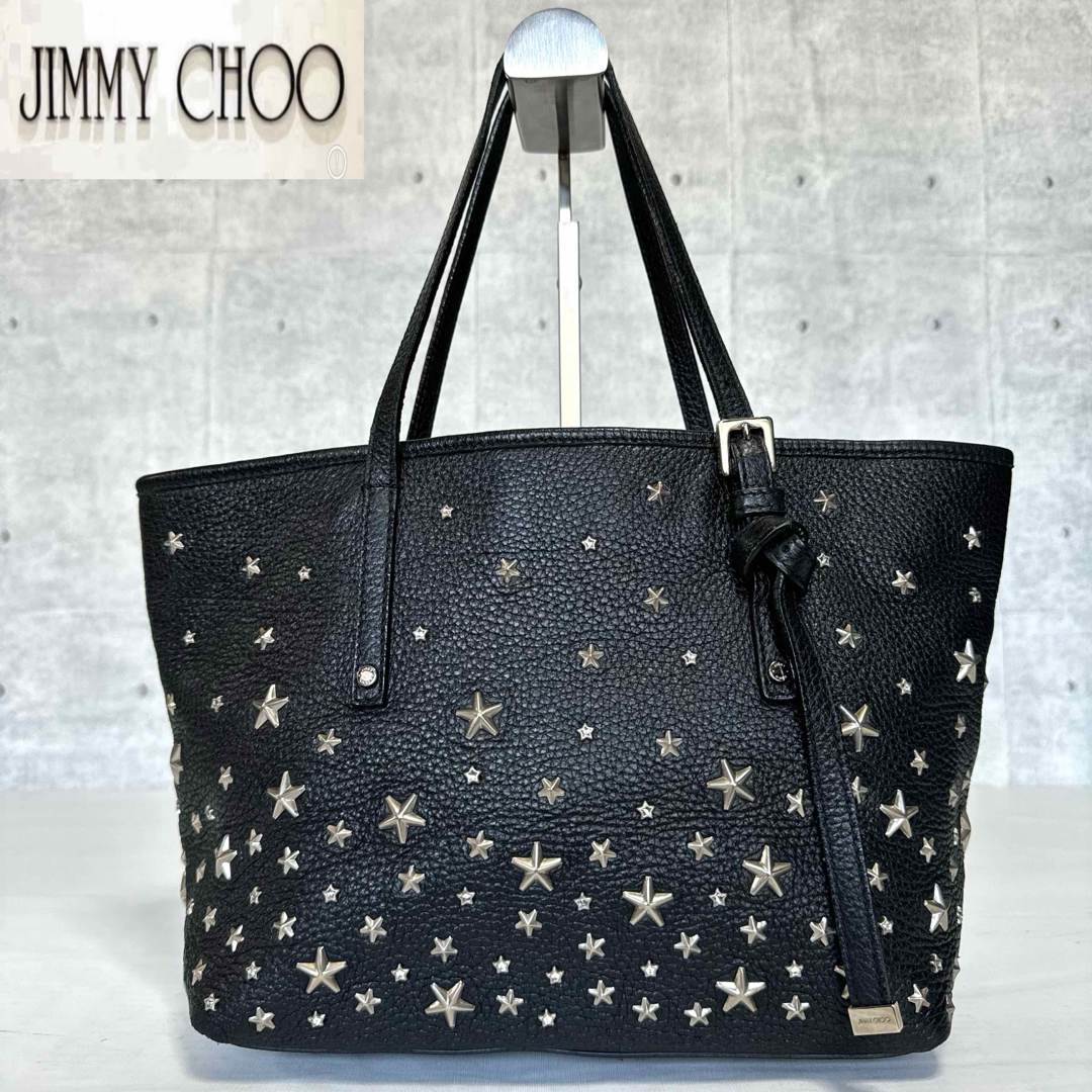 JIMMY CHOO(ジミーチュウ)の専用品JIMMY CHOO SASHA/S BLACK スタッズ トートバッグ レディースのバッグ(トートバッグ)の商品写真