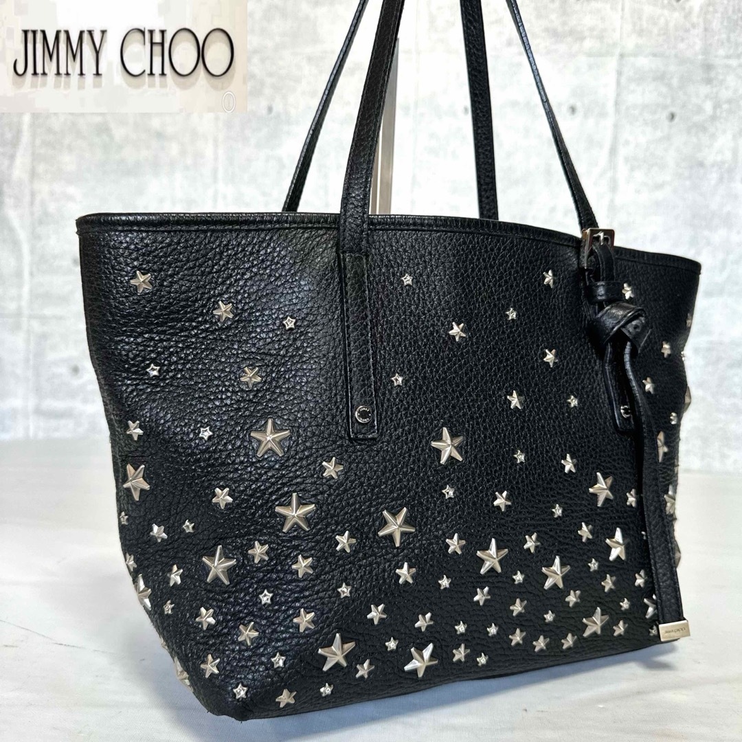 JIMMY CHOO(ジミーチュウ)の専用品JIMMY CHOO SASHA/S BLACK スタッズ トートバッグ レディースのバッグ(トートバッグ)の商品写真