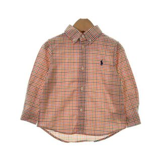 ラルフローレン(Ralph Lauren)のRalph Lauren シャツ 90 オレンジx白x緑等(チェック) 【古着】【中古】(ブラウス)