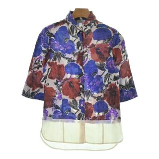 ドリスヴァンノッテン(DRIES VAN NOTEN)のDRIES VAN NOTEN ブラウス 38(S位) 紺x赤x白(総柄) 【古着】【中古】(シャツ/ブラウス(長袖/七分))