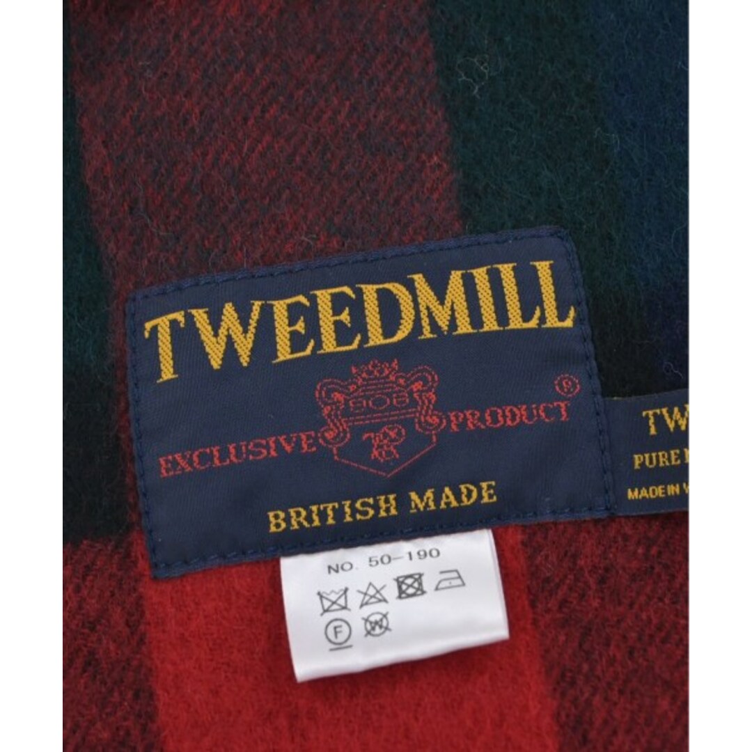 TWEEDMILL(ツイードミル)のTWEED MILL ツイードミル マフラー - 赤x紺x緑等(チェック) 【古着】【中古】 レディースのファッション小物(マフラー/ショール)の商品写真