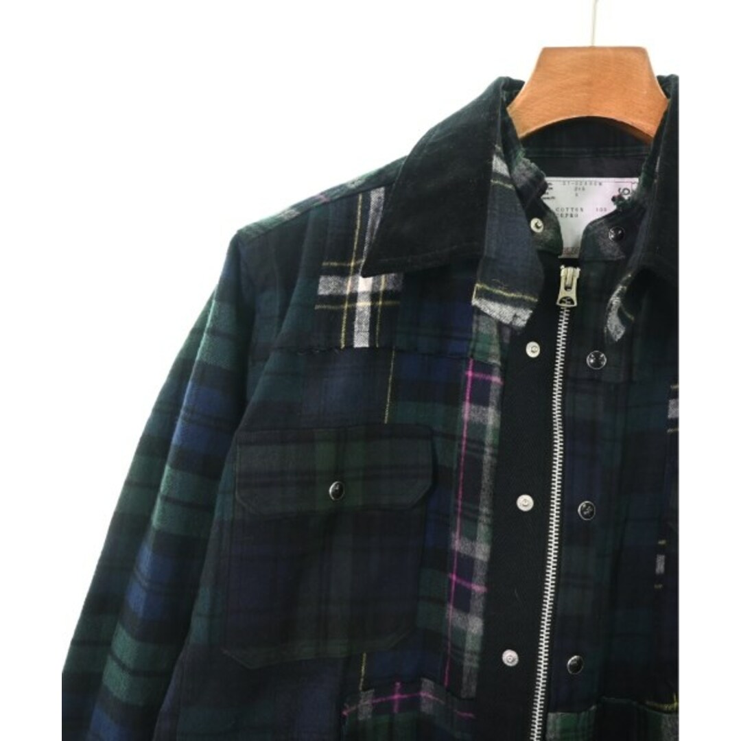 sacai(サカイ)のsacai サカイ ブルゾン（その他） 1(S位) 紺x緑x白等(チェック) 【古着】【中古】 メンズのジャケット/アウター(その他)の商品写真