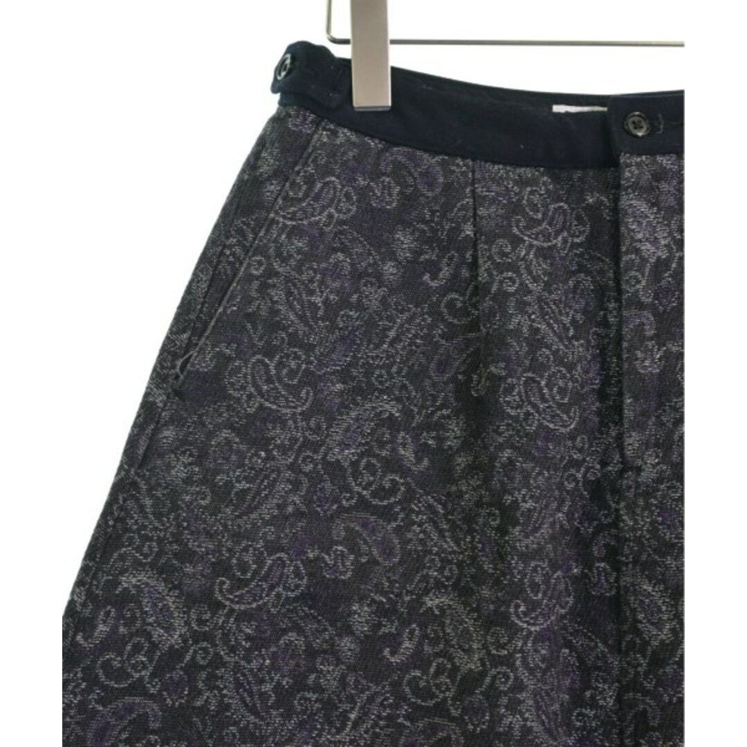 PULETTE ひざ丈スカート 1(S位) 黒系x紫x水色等(ペイズリー) 【古着】【中古】 レディースのスカート(ひざ丈スカート)の商品写真