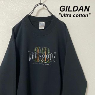 GILDAN/ギルダン 刺繍スウェット 黒 ウルトラコットン 裏起毛(スウェット)