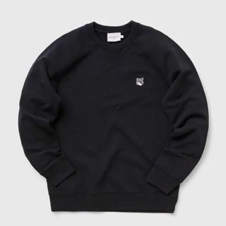 メゾンキツネ(MAISON KITSUNE')のMaison Kitsune フォックスヘッド ロゴスウェット ブラック XL(スウェット)