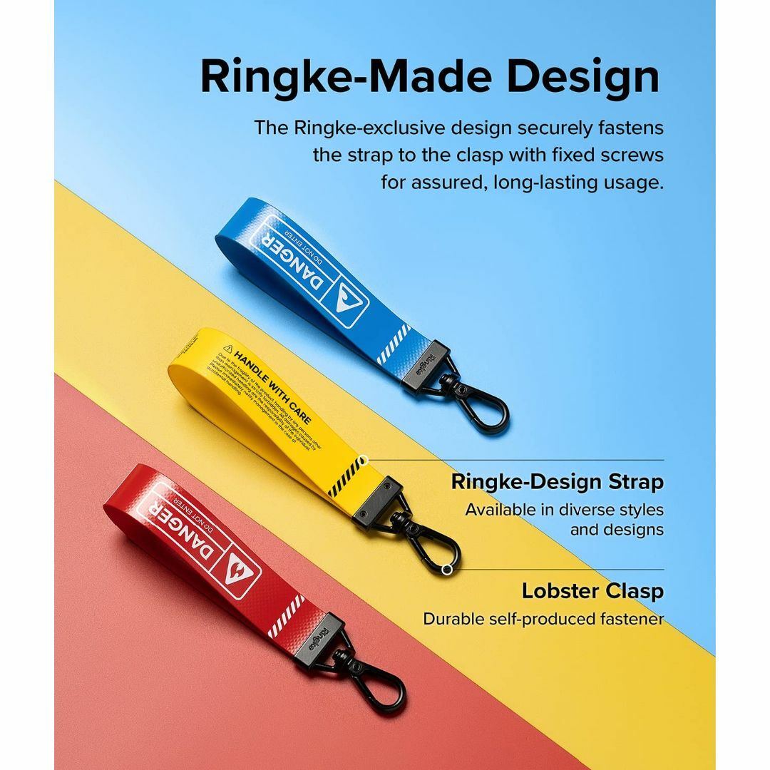 【色: Danger Yellow】Ringke キーホルダー キーチェーン キ スマホ/家電/カメラのスマホアクセサリー(その他)の商品写真