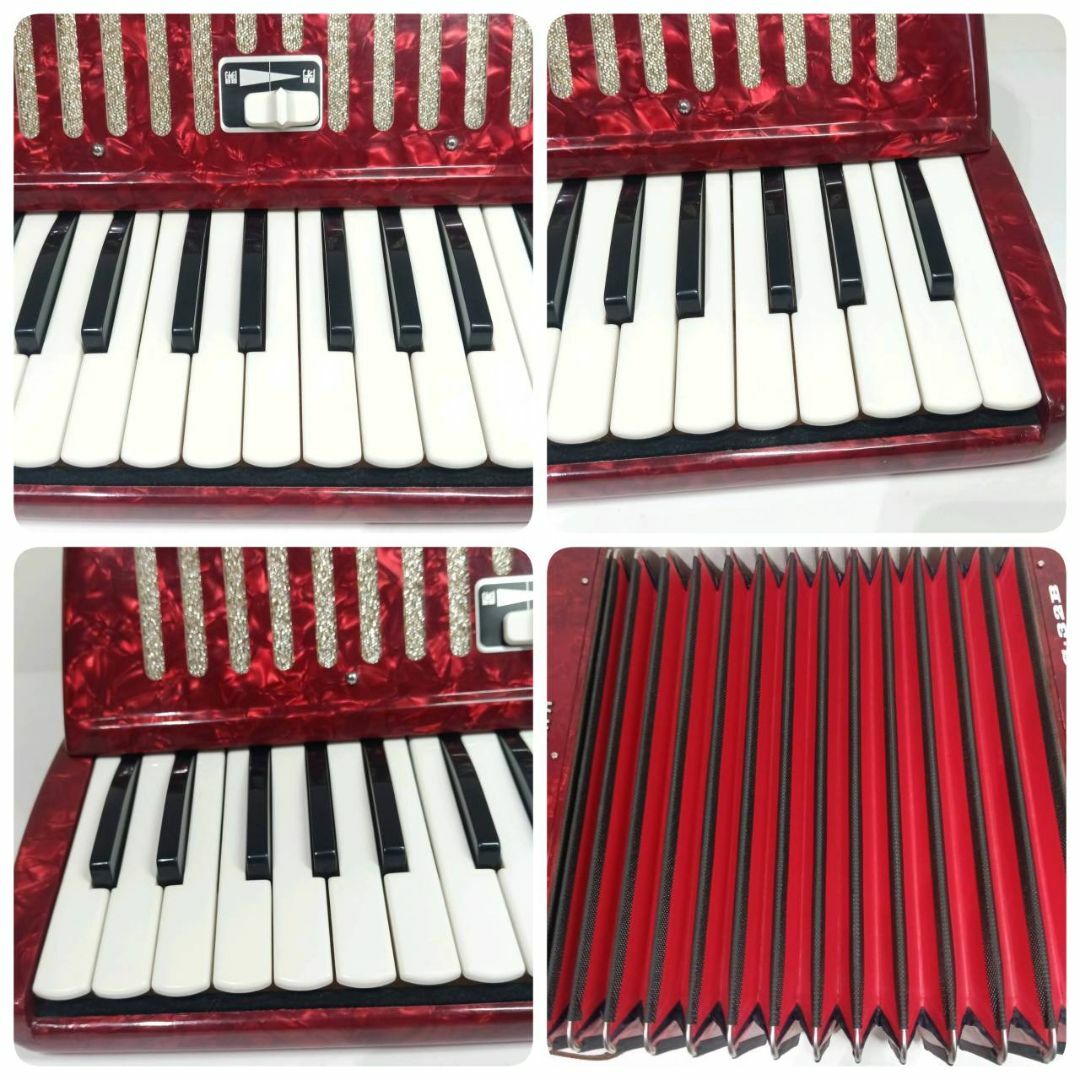 ヤマハ(ヤマハ)のYAMAHA ヤマハ アコーディオン S-32B 鍵盤楽器 レッド 綺麗 希少 楽器の鍵盤楽器(アコーディオン)の商品写真