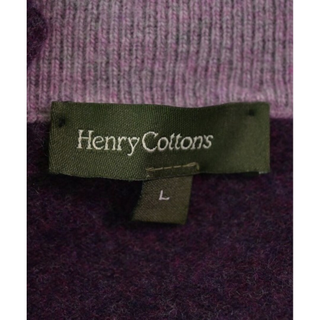 Henry Cotton's ヘンリーコットンズ ニット・セーター L 紫 【古着】【中古】 メンズのトップス(ニット/セーター)の商品写真