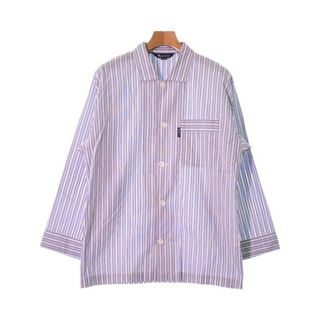 アクアスキュータム(AQUA SCUTUM)のAQUASCUTUM カジュアルシャツ M 青x白x黄(ストライプ) 【古着】【中古】(シャツ)