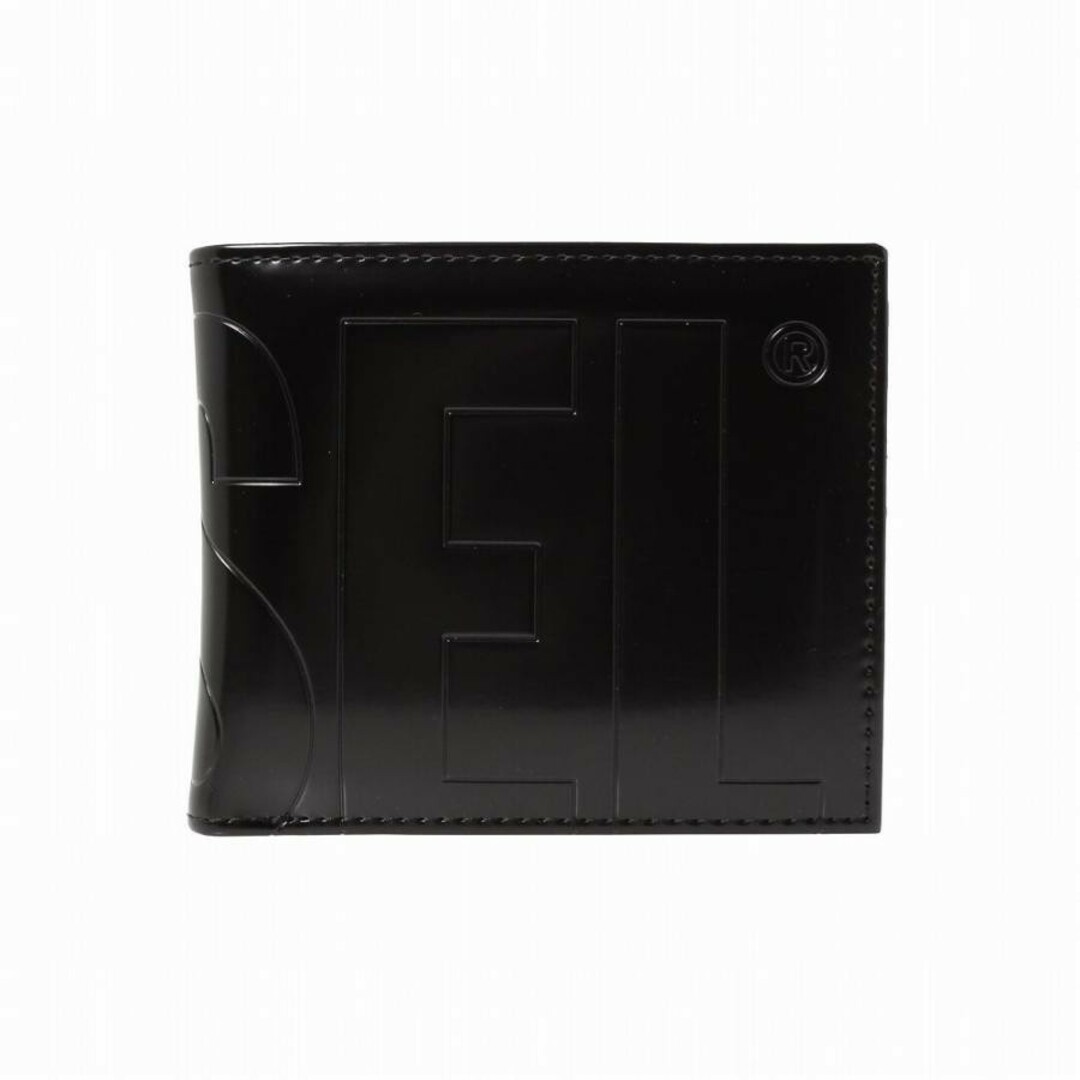 DIESEL - DIESEL ディーゼル 折り財布 ブラック 型押しロゴ