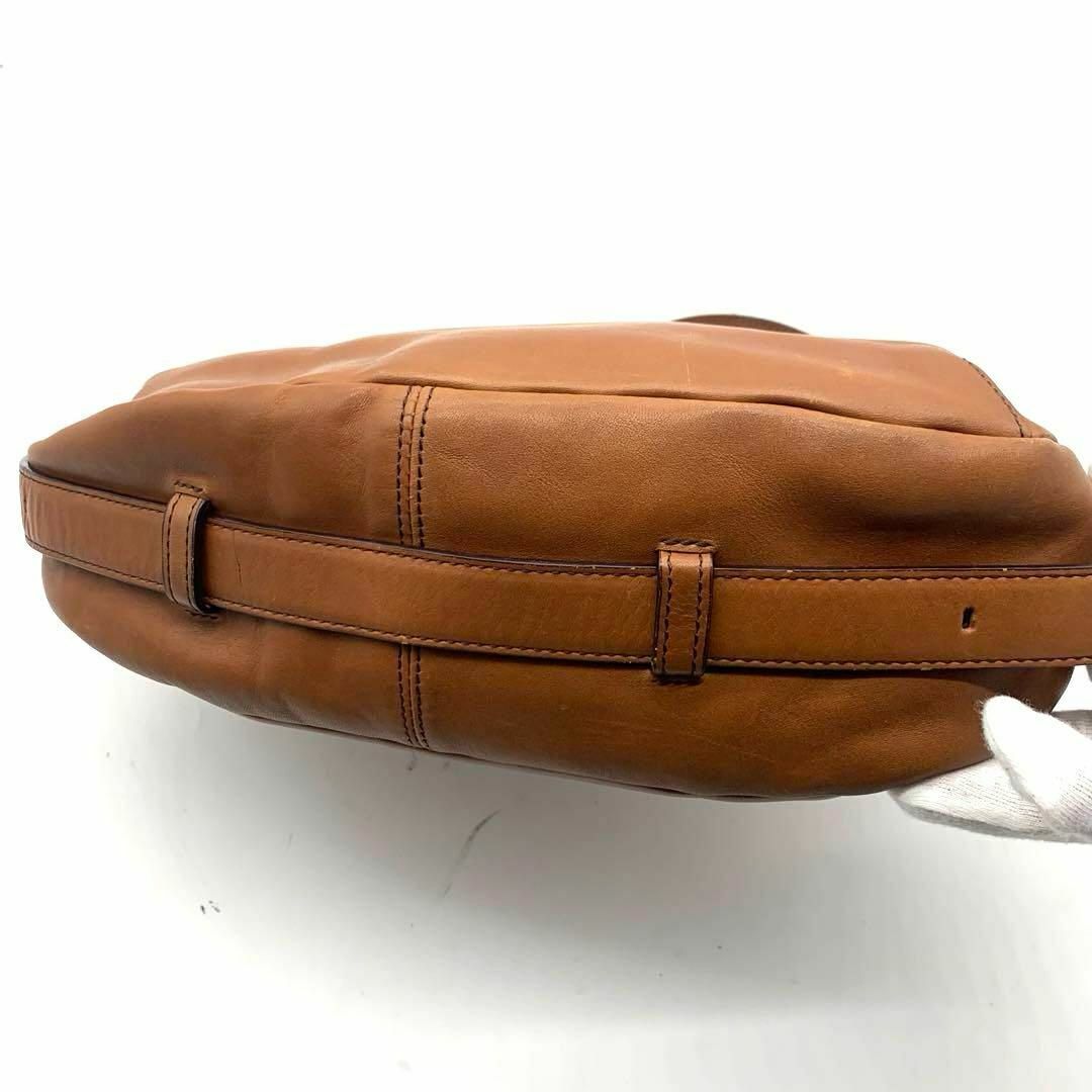 SAZABY(サザビー)のサザビー レザー ワンショルダー バッグ 肩掛け ブラウン 茶色 レディースのバッグ(ハンドバッグ)の商品写真