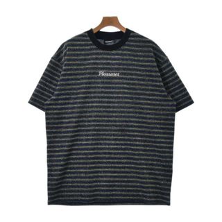 プレジャー(PLEASURES)のPLEASURES Tシャツ・カットソー XL 青xグレーx黄等(ボーダー) 【古着】【中古】(Tシャツ/カットソー(半袖/袖なし))