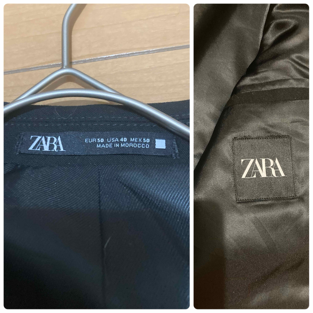 ZARA(ザラ)の【大きいサイズ】ZARA テーラードジャケット　ブラック　ブラック　フォーマル レディースのジャケット/アウター(テーラードジャケット)の商品写真