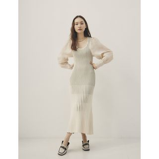 ランデブー(RANDEBOO)のRANDEBOO ランデブー　Two-tone puff dress(ロングワンピース/マキシワンピース)