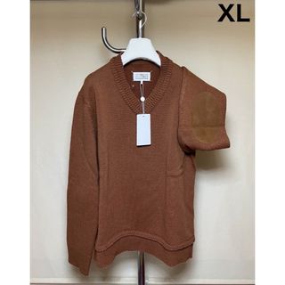 マルタンマルジェラ(Maison Martin Margiela)の新品 XL 22aw マルジェラ エルボーパッチニット セーター 茶 5862(ニット/セーター)