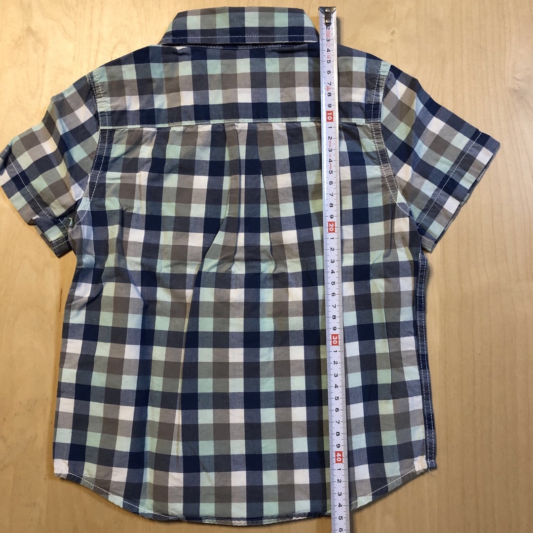 babyGAP(ベビーギャップ)のミント100cm2枚セット★半袖 メガネTシャツ＆baby GAPチェックシャツ キッズ/ベビー/マタニティのキッズ服男の子用(90cm~)(Tシャツ/カットソー)の商品写真