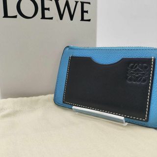 ロエベ(LOEWE)のロエベ フラグメントケース コインカードホルダー アナグラム レザー ブルー(コインケース)