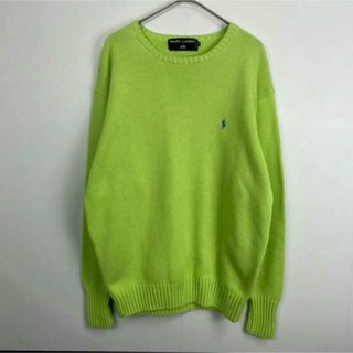 ポロラルフローレン(POLO RALPH LAUREN)の90s Ralph Lauren ライムグリーンニット(ニット/セーター)