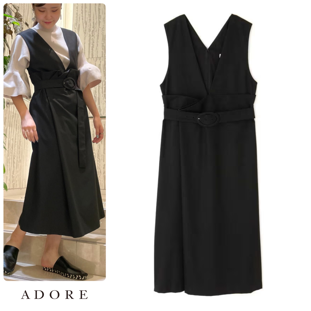 ADORE(アドーア)の◆幻◆ 希少新品 定価4.6万円 ADOR クリアクロスジャンパースカート レディースのワンピース(ロングワンピース/マキシワンピース)の商品写真