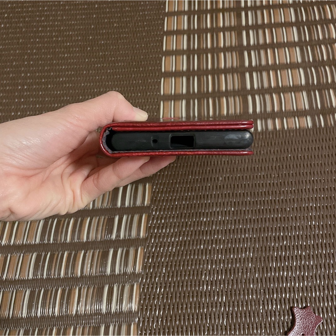 【Xperia XZ1 対応】ケース　手帳型　カード収納　ワインレッド スマホ/家電/カメラのスマホアクセサリー(Androidケース)の商品写真